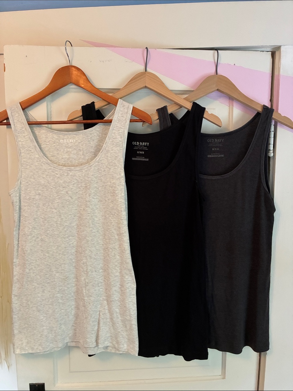 Old Navy Women's Tank Tops - Black, Charcoal, Light Gray